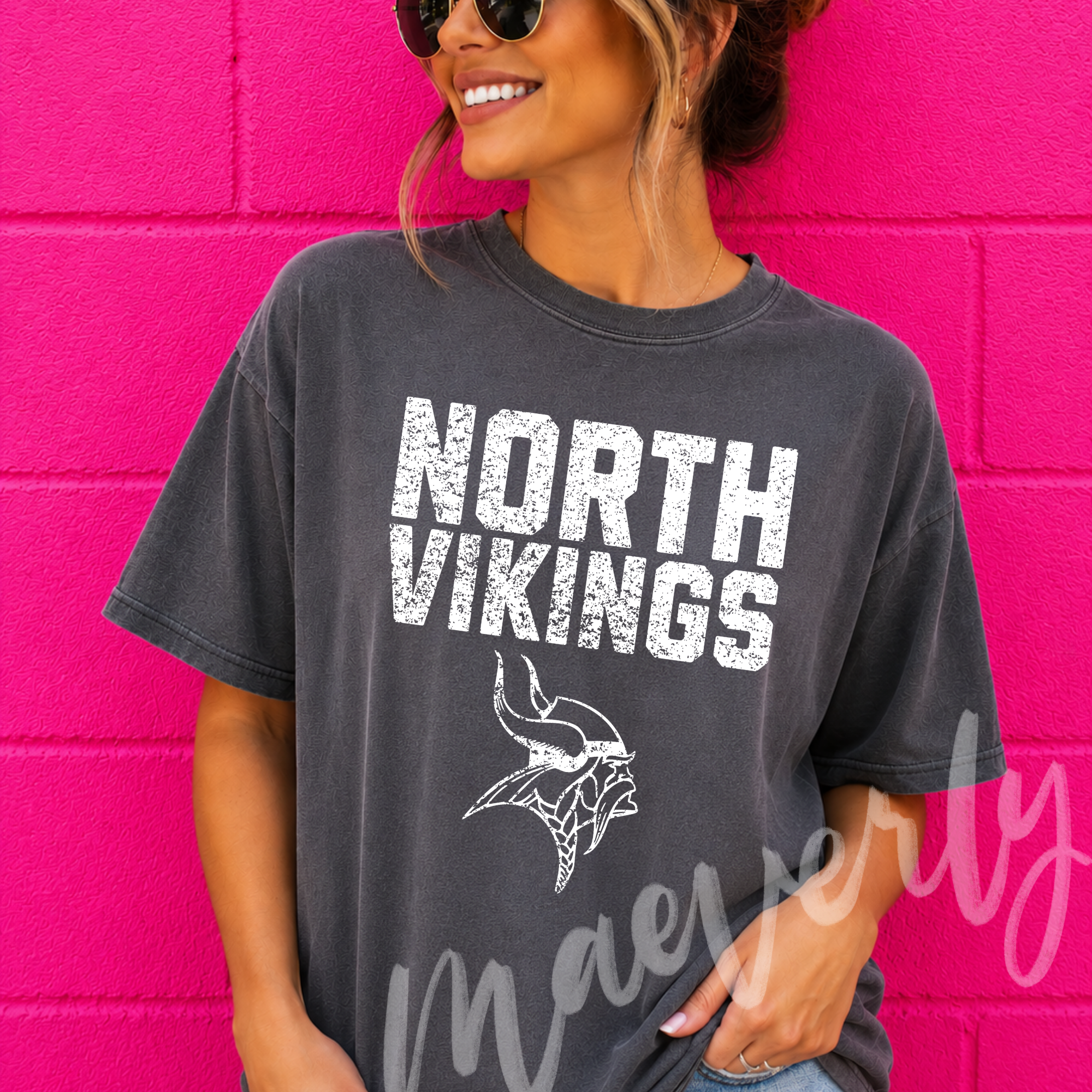 The Monotone Mascot Graphic || North Vikings