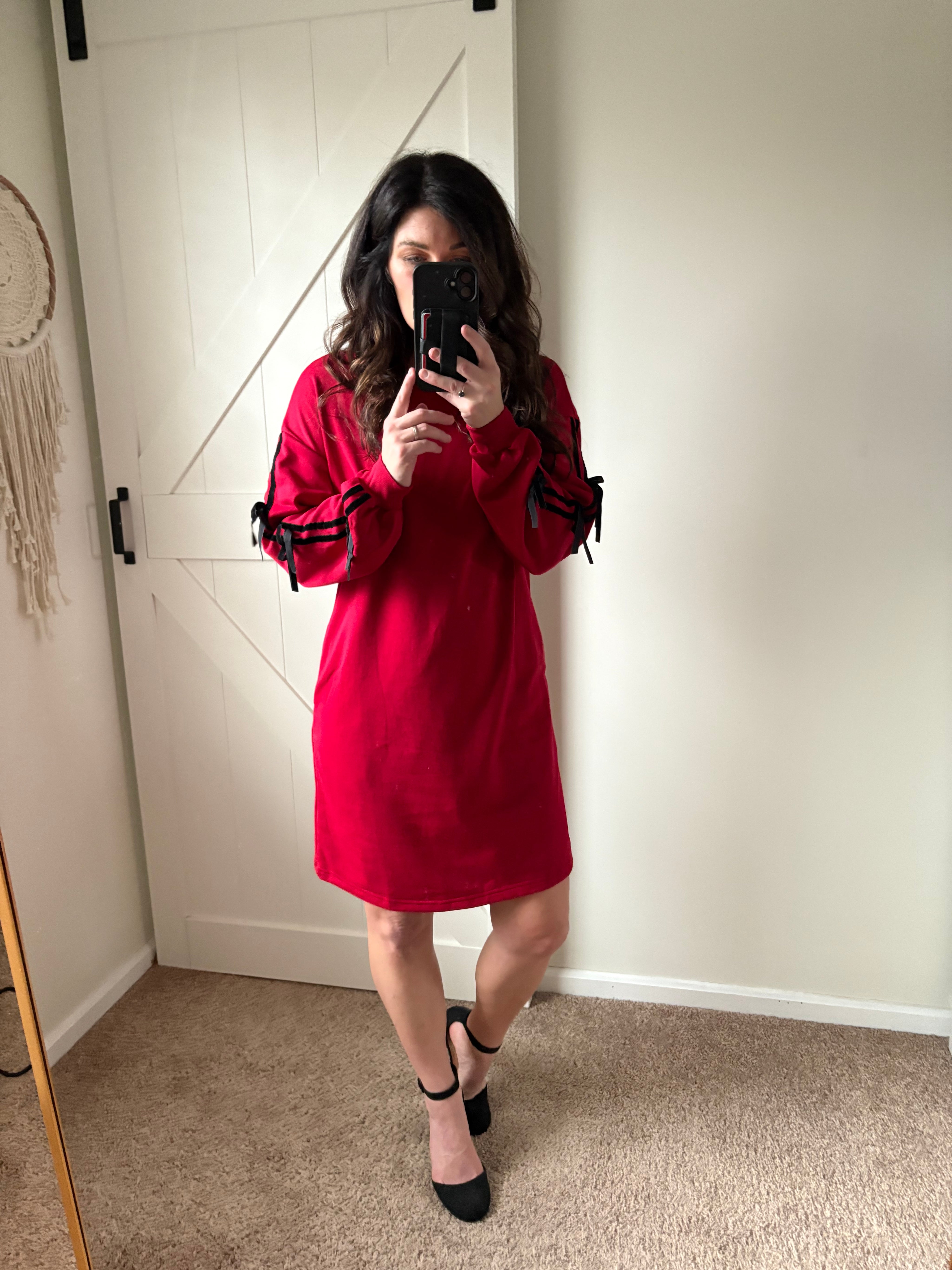 Velvet Ribbon Sweatshirt Dress PREORDER