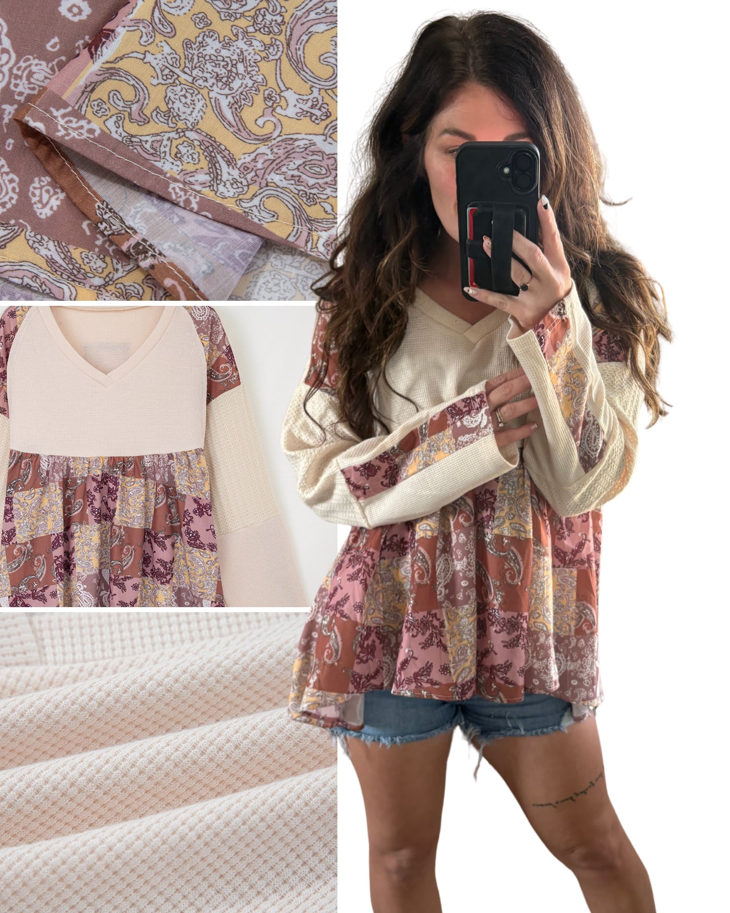 Boho Patchwork Vibes Top PREORDER