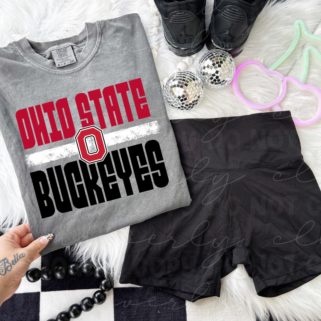 Ohio State Bold Block Stack Tee/Crewneck