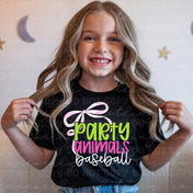 Baseball Bow Party Animals Graphic