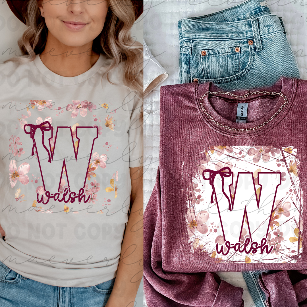 Walsh Warriors Spirit Bloom Tee/Crewneck