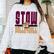 Stacked Block Volleyball Bulldog Graphic