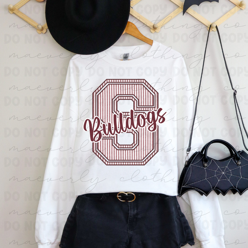 Stow Bulldogs Seersucker Tee/Crewneck