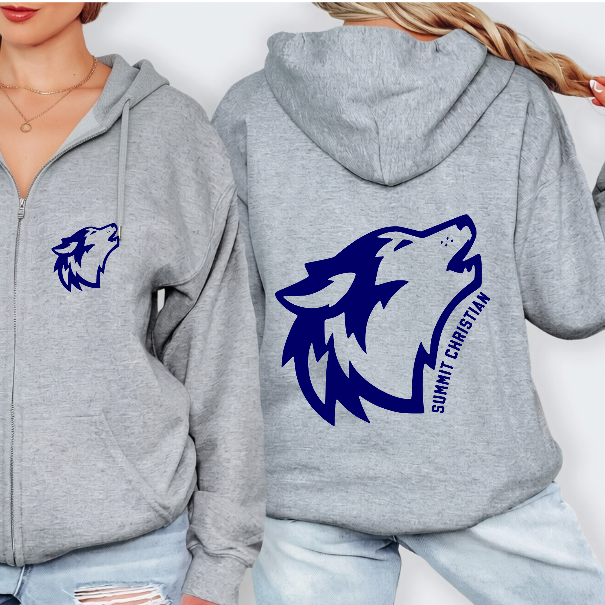 Summit Christian Big Mascot Full Zip Hoodie
