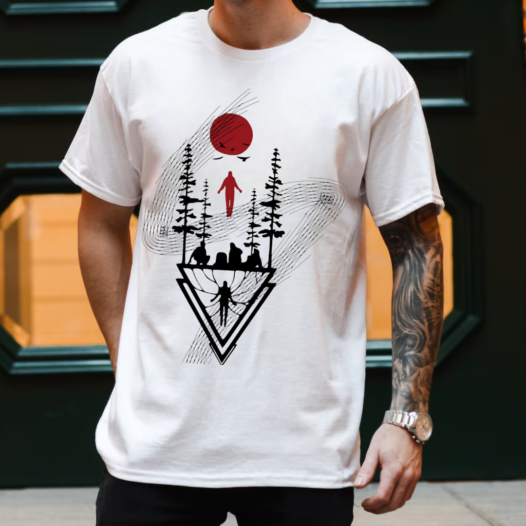 Abstract Upside Down Tee/Crewneck