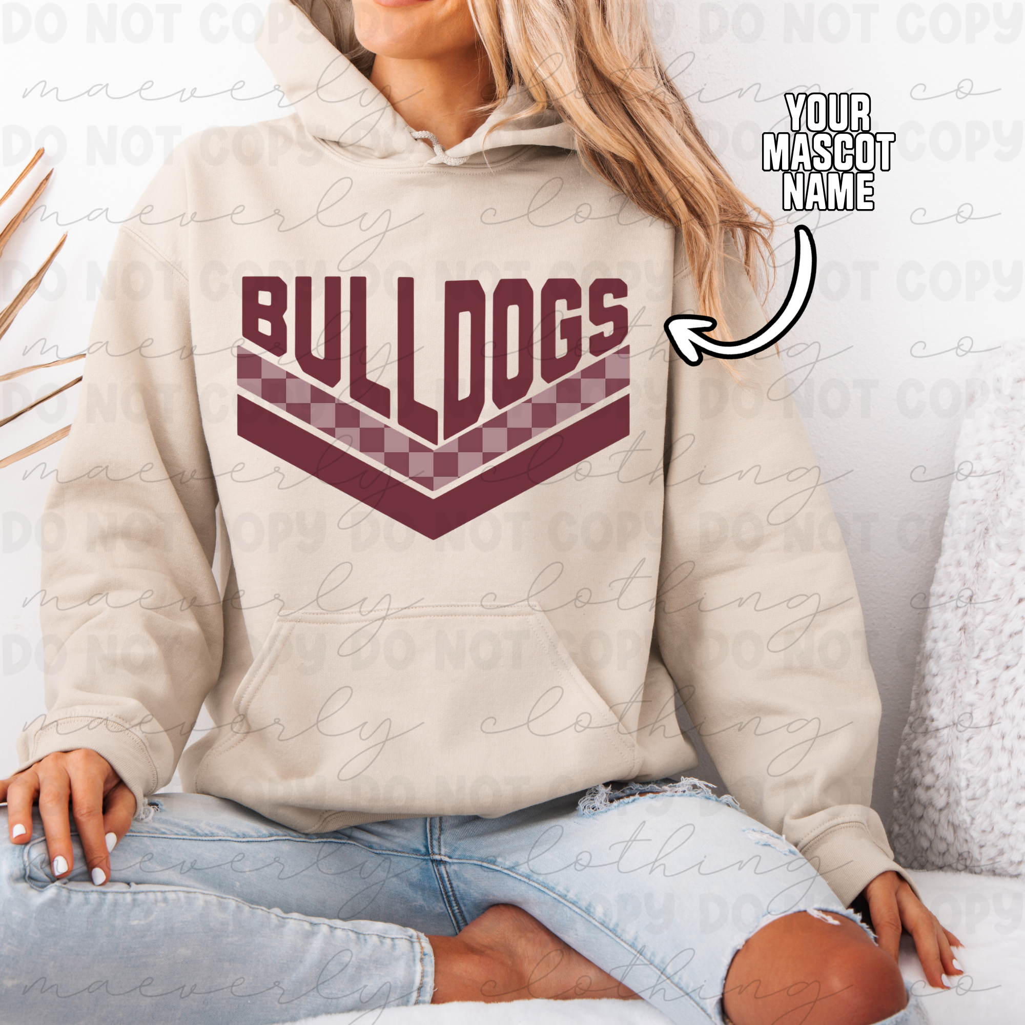 Your School/Mascot Chevron Tee/Crewneck