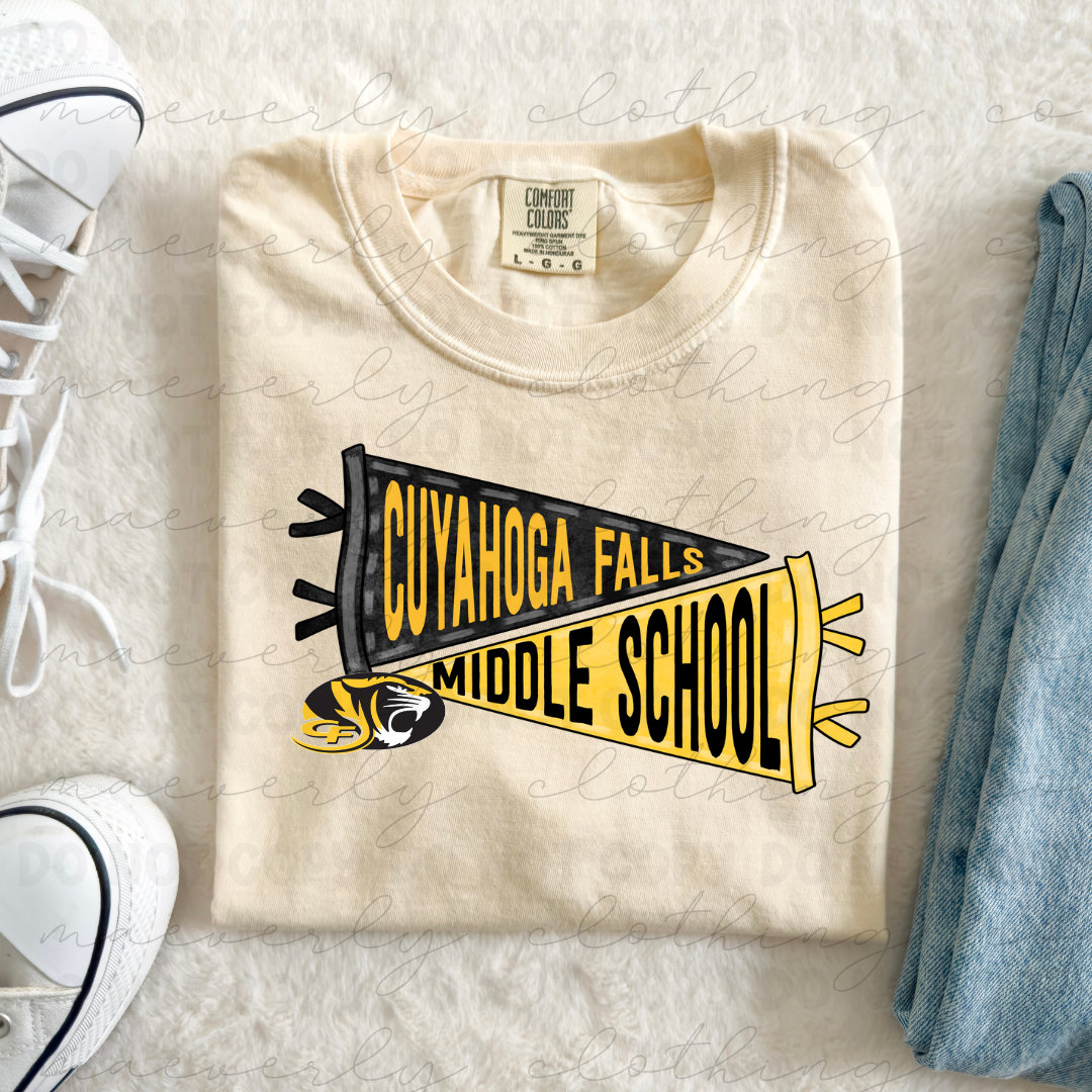 CF Middle School Pennants Tee/Crewneck