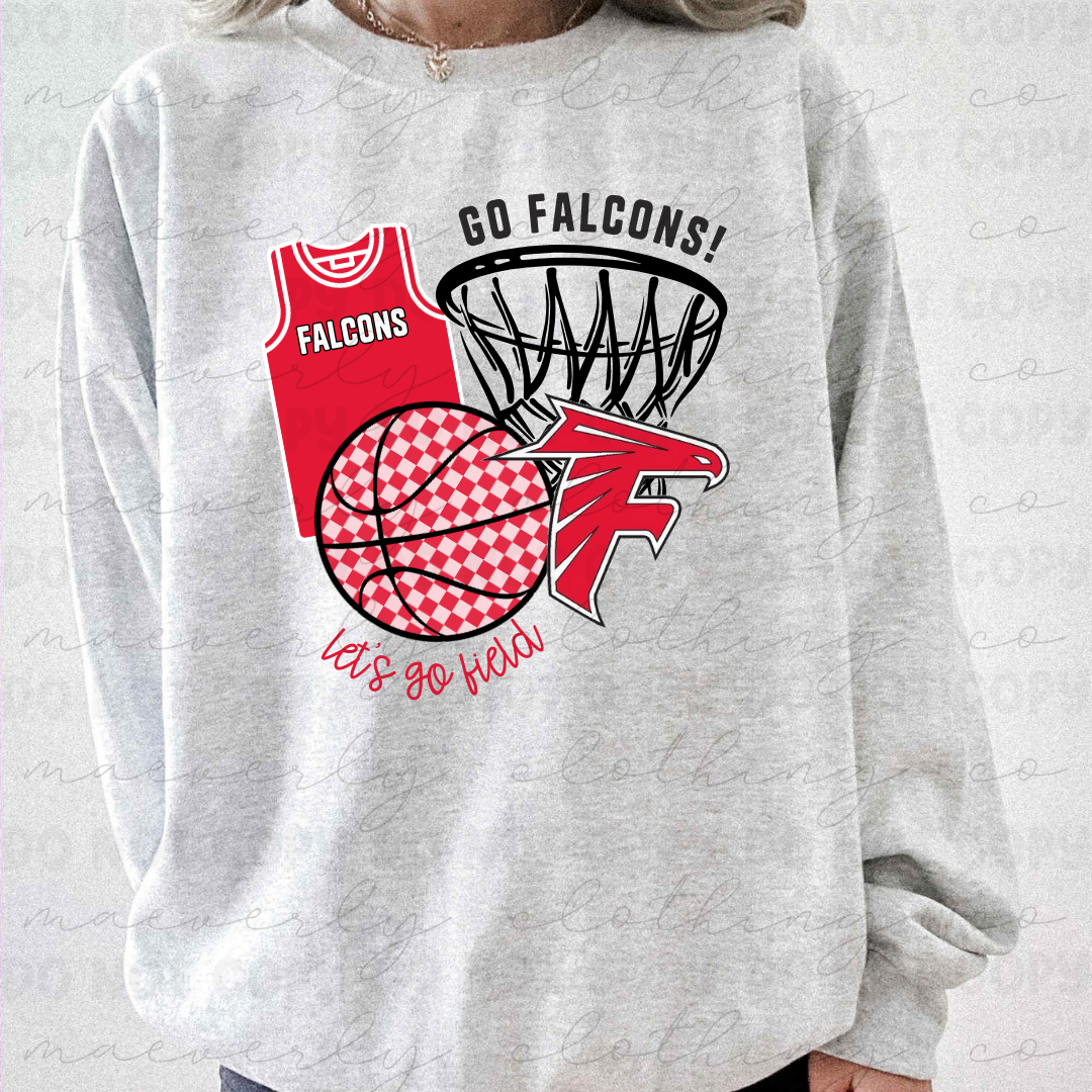 Field Falcons Basketball Collage Tee/Crewneck