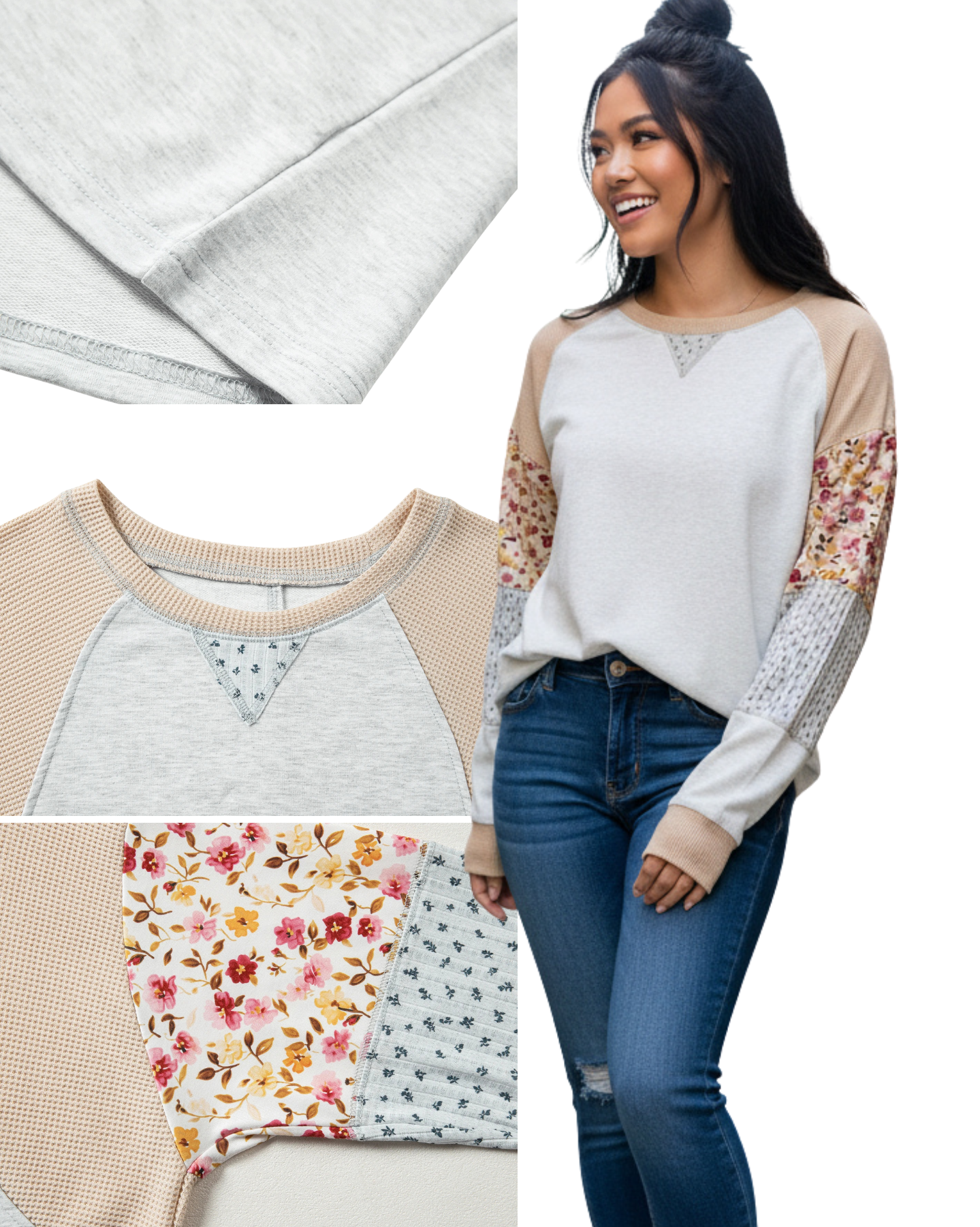 Patchwork Floral Raglan PREORDER