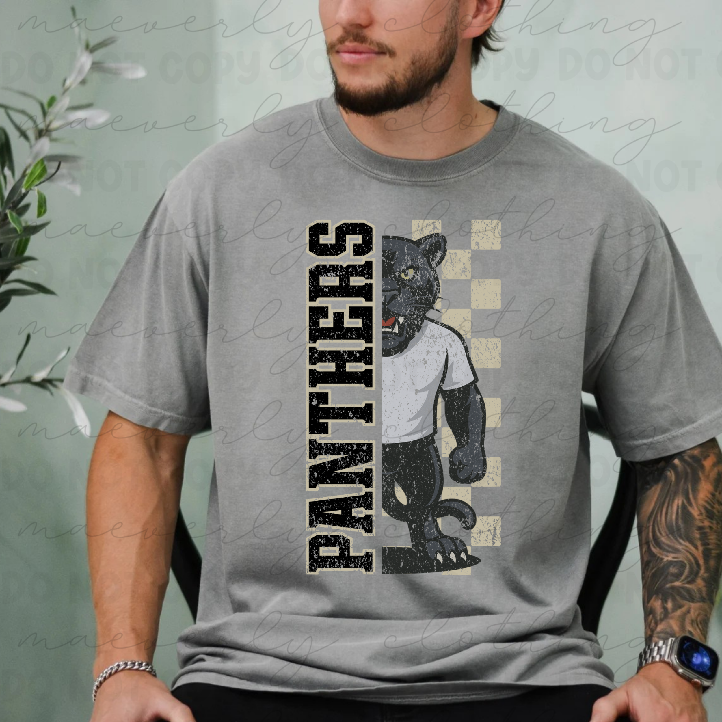 Holy Family Checkered Mascot Tee/Crewneck