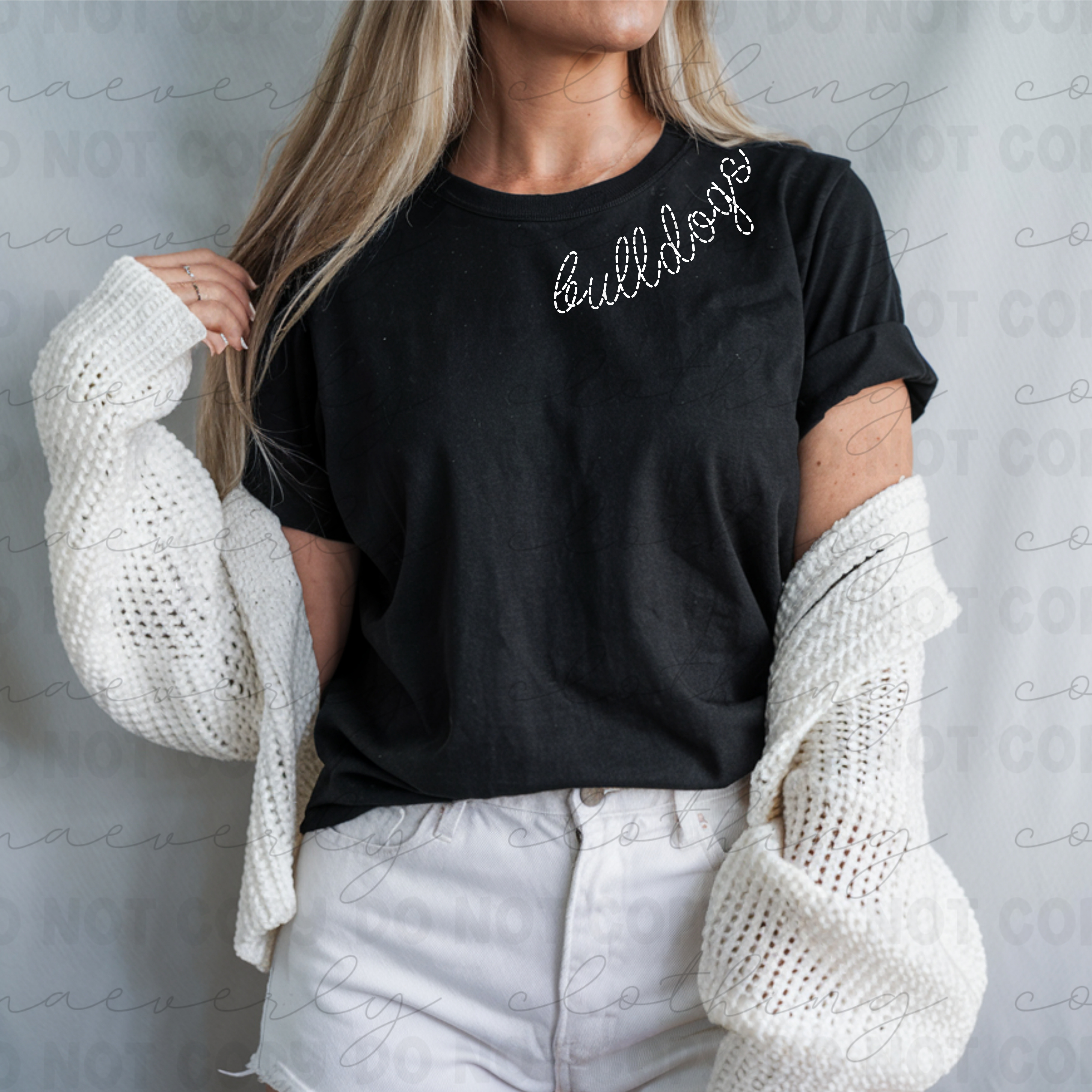 Custom Faux Stitched Mascot Tee/Crewneck - ANY SCHOOL/TEAM