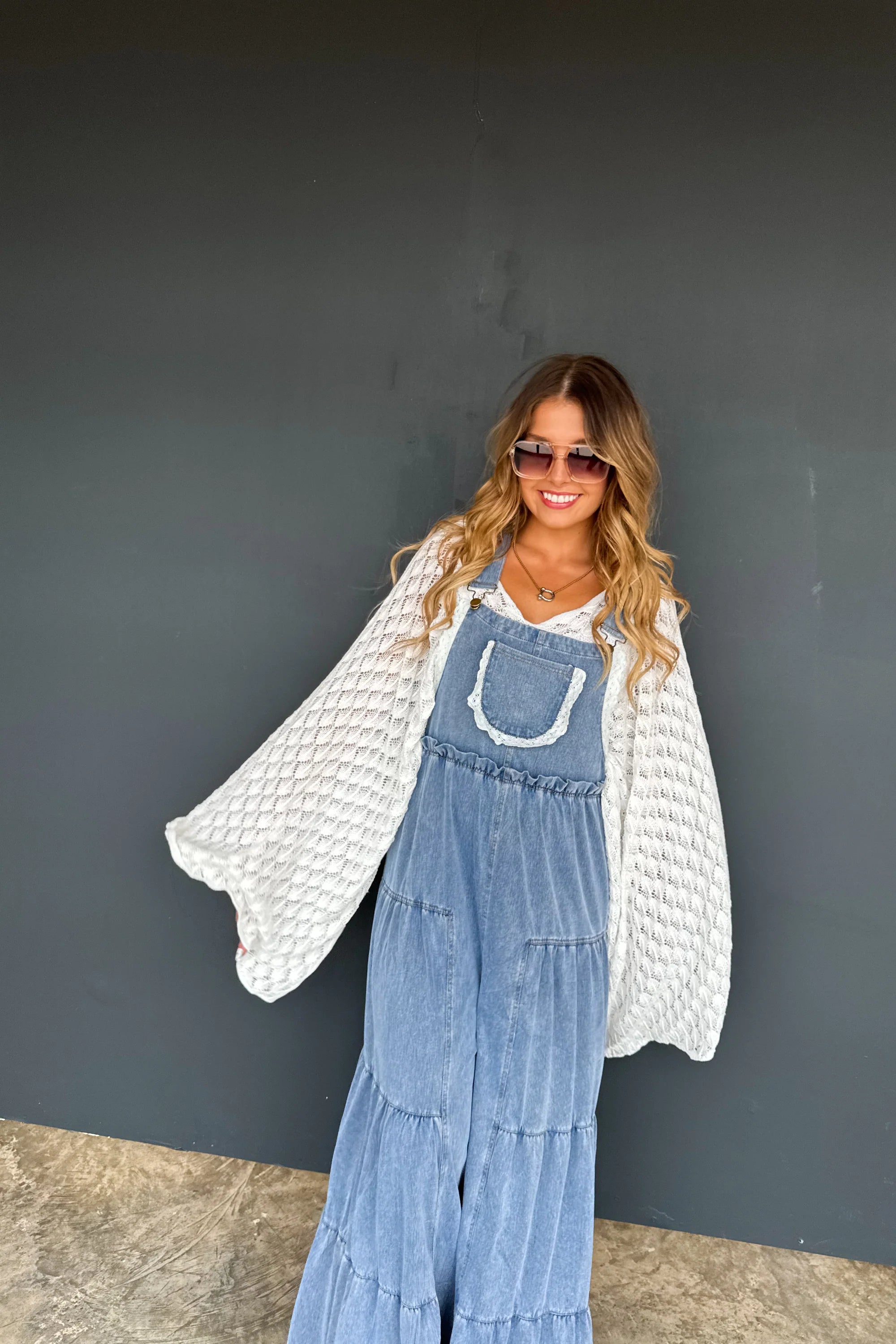 Boho Lace Denim Overalls // ETA May