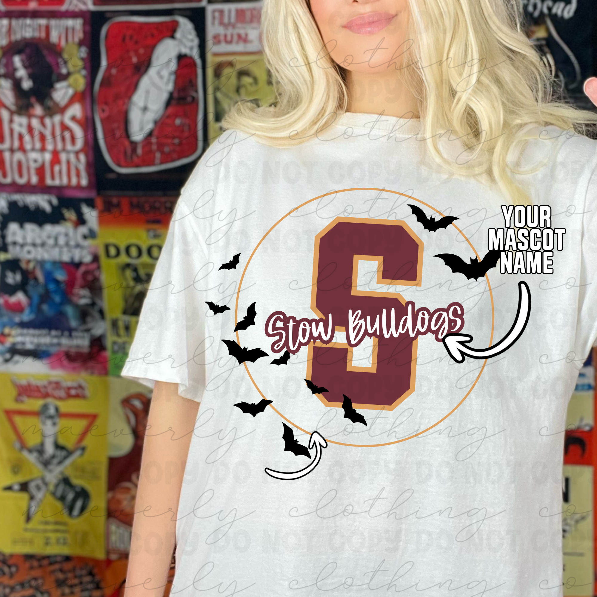 Your School/Mascot Bat Tee/Crewneck
