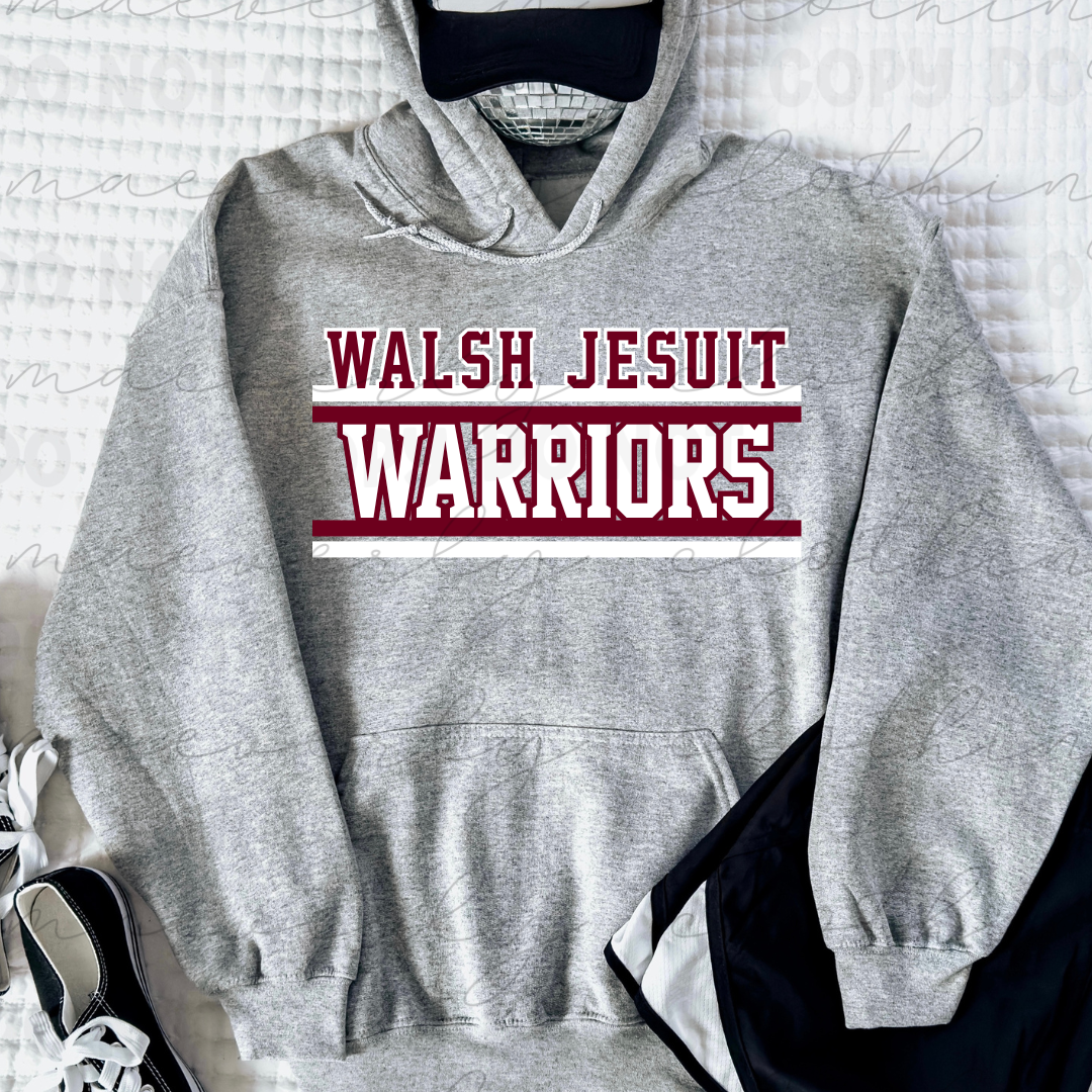 Walsh Warriors Retro Stripe Classic Tee/Crewneck