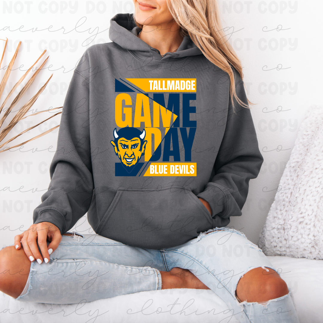 Tallmadge Blue Devils Game Day Vibes Tee/Crewneck