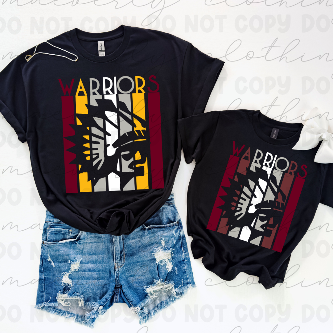 Walsh Warriors Panel Mascot Tee/Crewneck