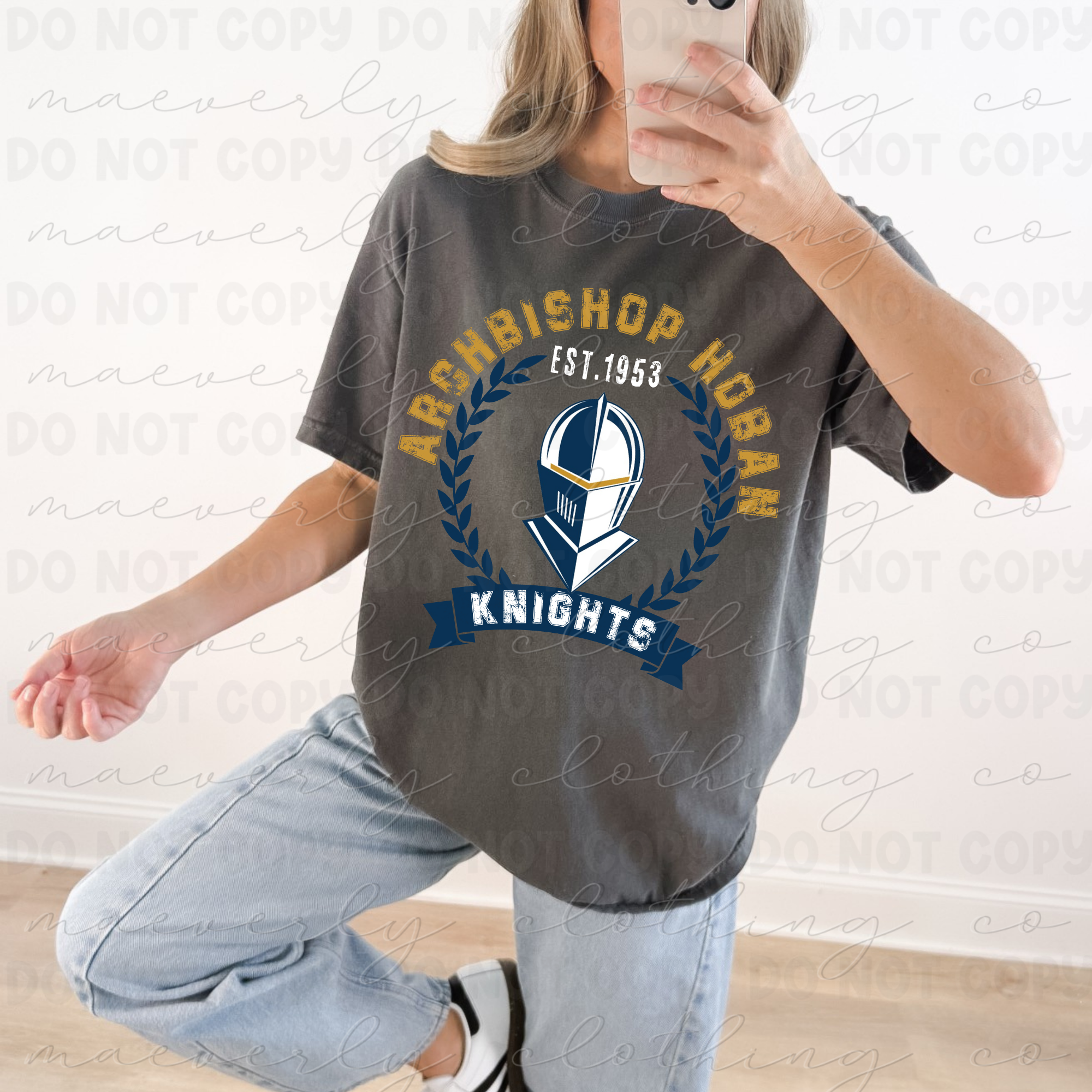 Hoban Knights Old School Mascot Tee/Crewneck