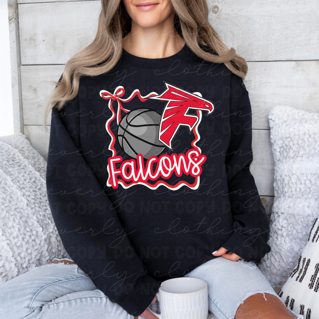 Field Falcons Basketball Coquette Tee/Crewneck