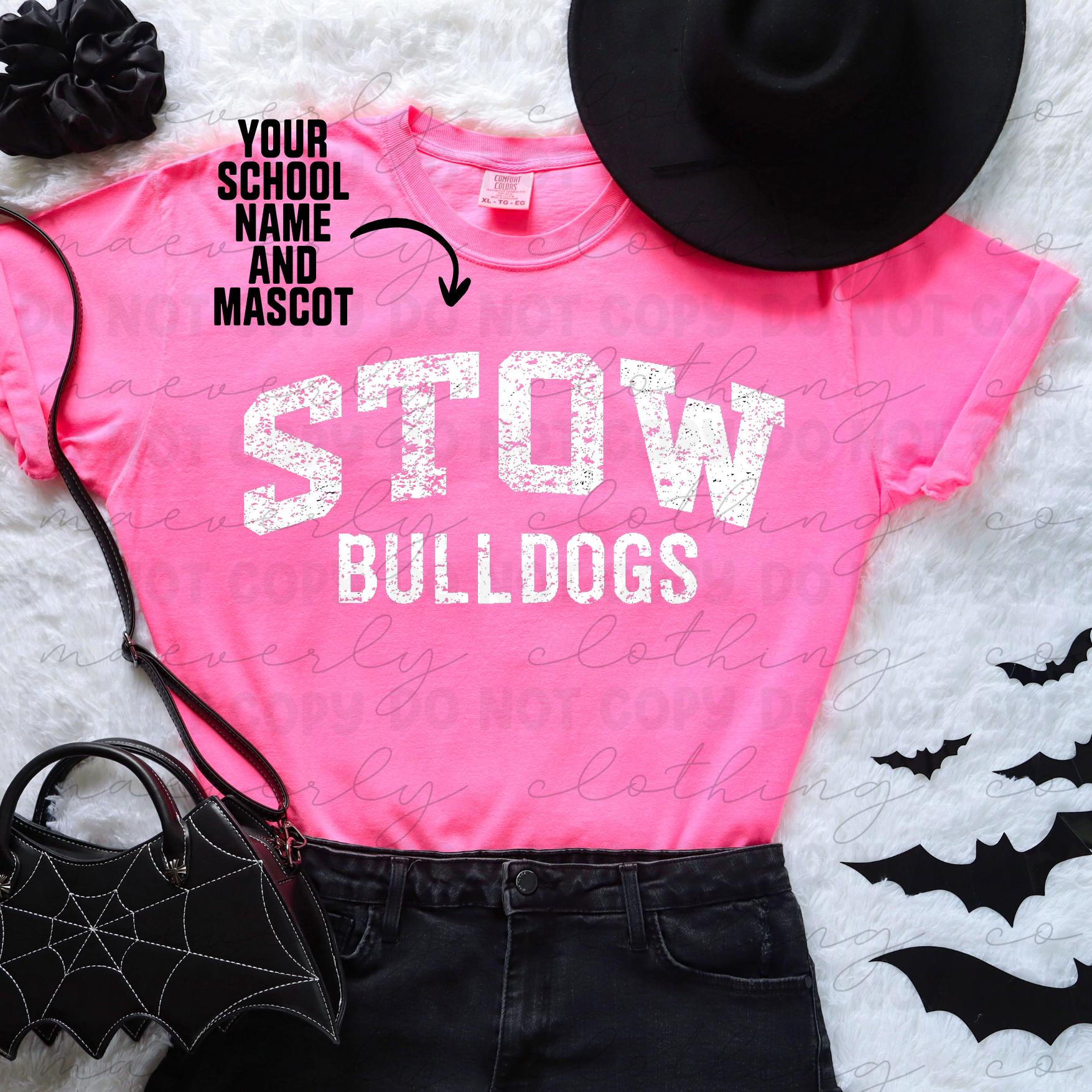 Your School/Mascot Pink Out Vintage Tee/Crewneck
