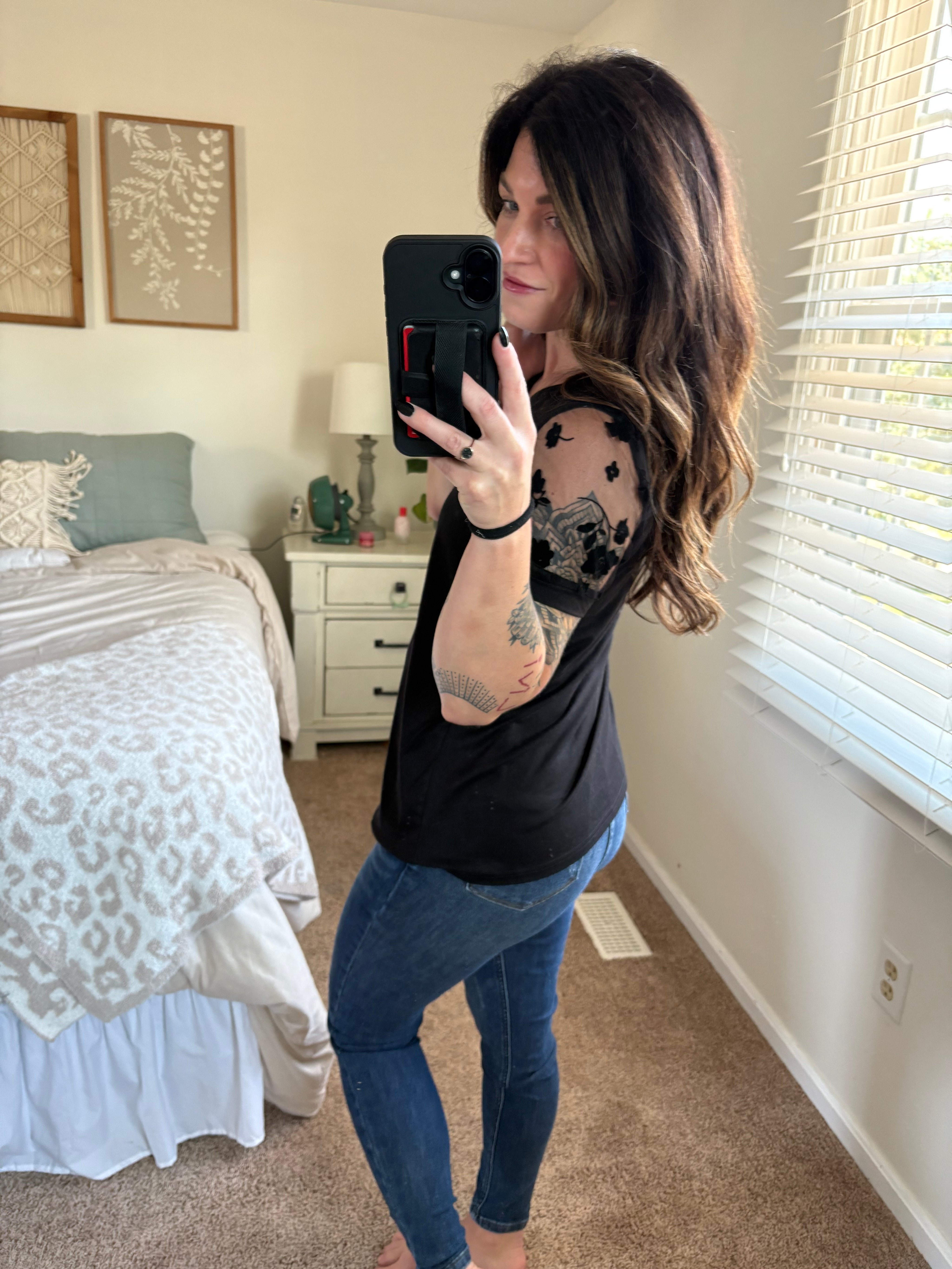 Flirty Edge Mesh Sleeve Top PREORDER
