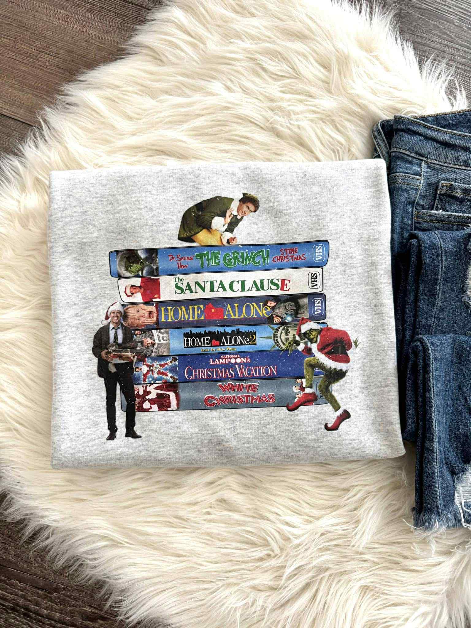 Christmas Movie Stack Tee/Crewneck