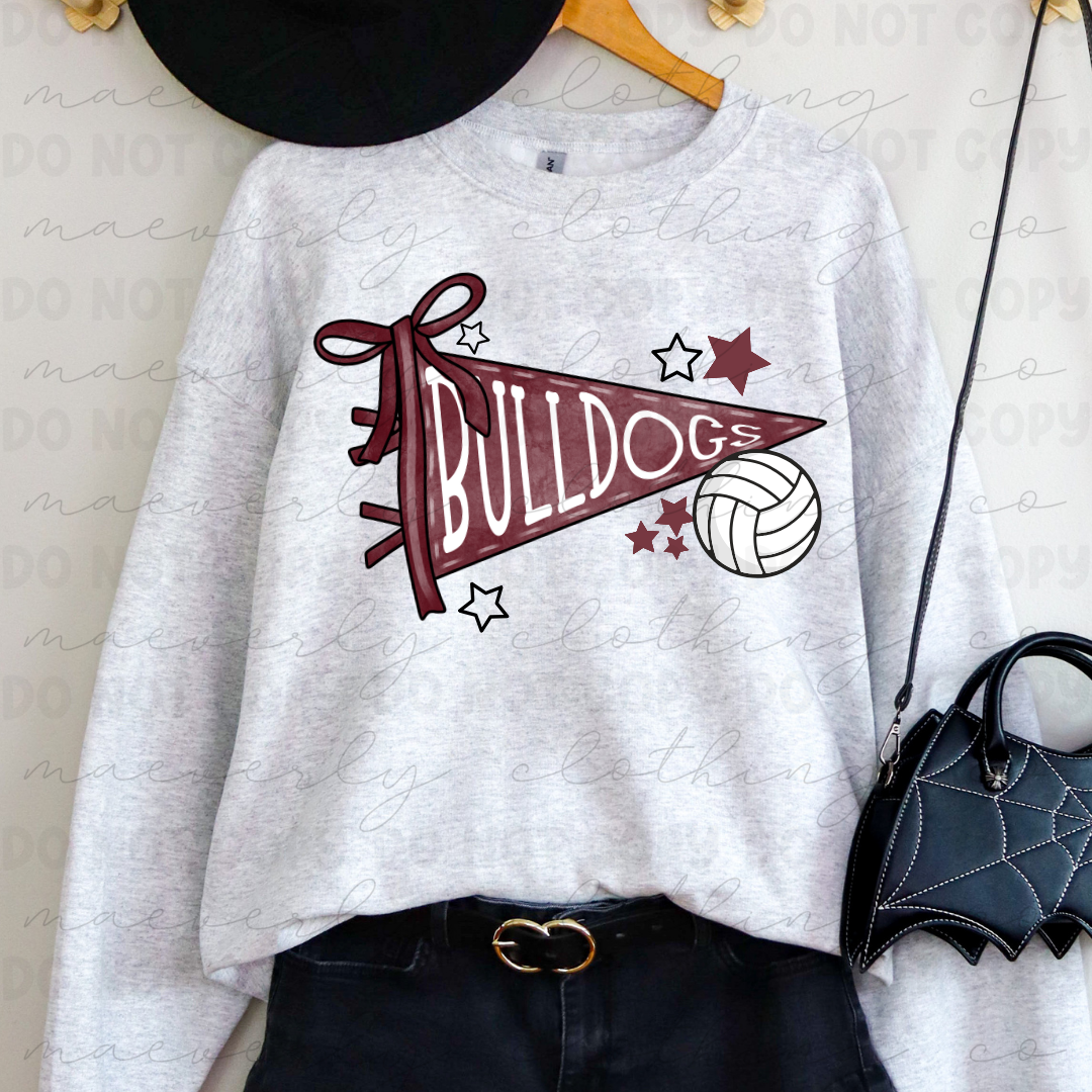Pennant Volleyball Bulldog Graphic
