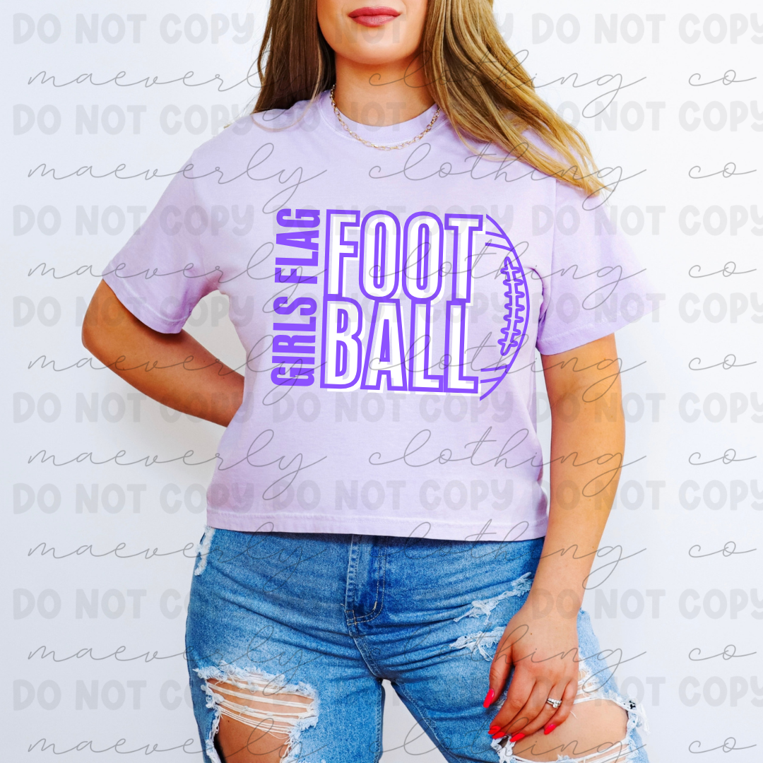 Any Colors/Any Team Girls Flag Football Graphic