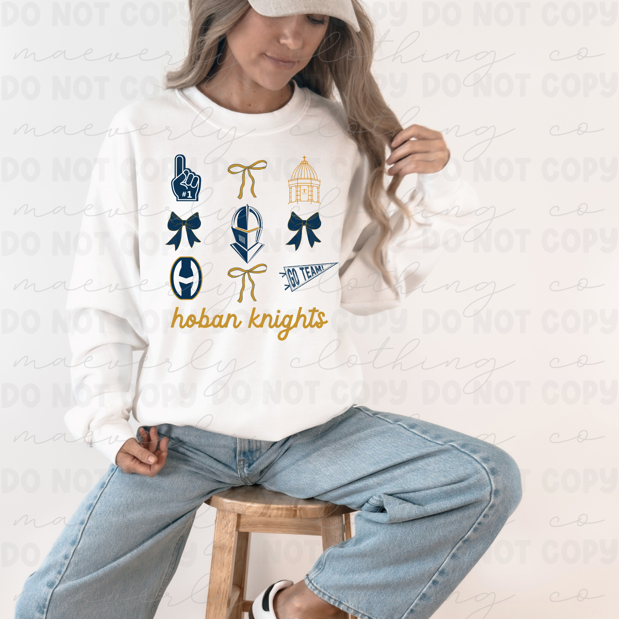 Hoban Knights Coquette Spirit Squad Collage Tee/Crewneck