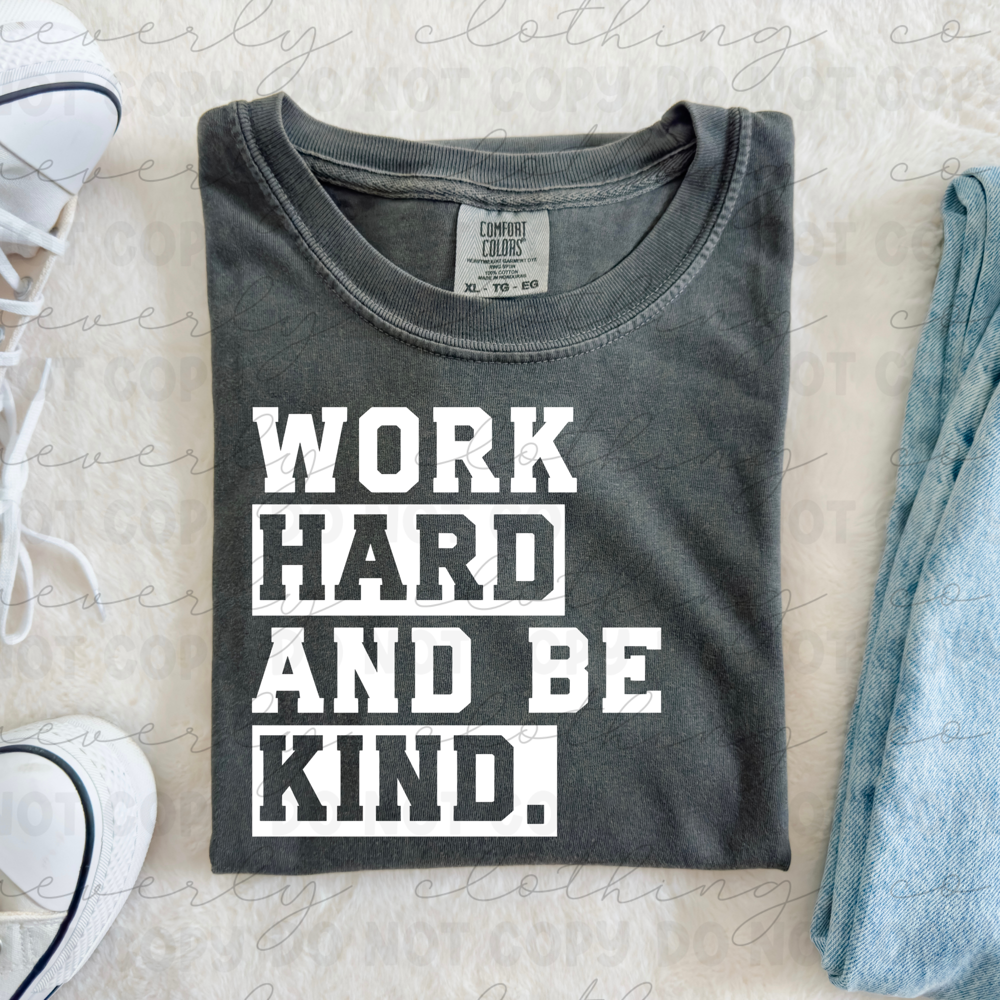 Work Hard & Be Kind Basic Graphic || Mark Twain River Otters