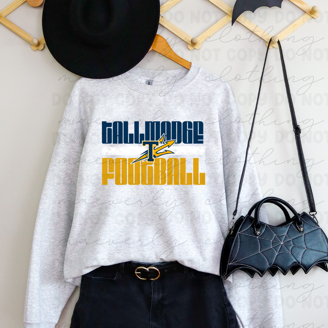 Tallmadge Blue Devils Bold Block Stack Tee/Crewneck