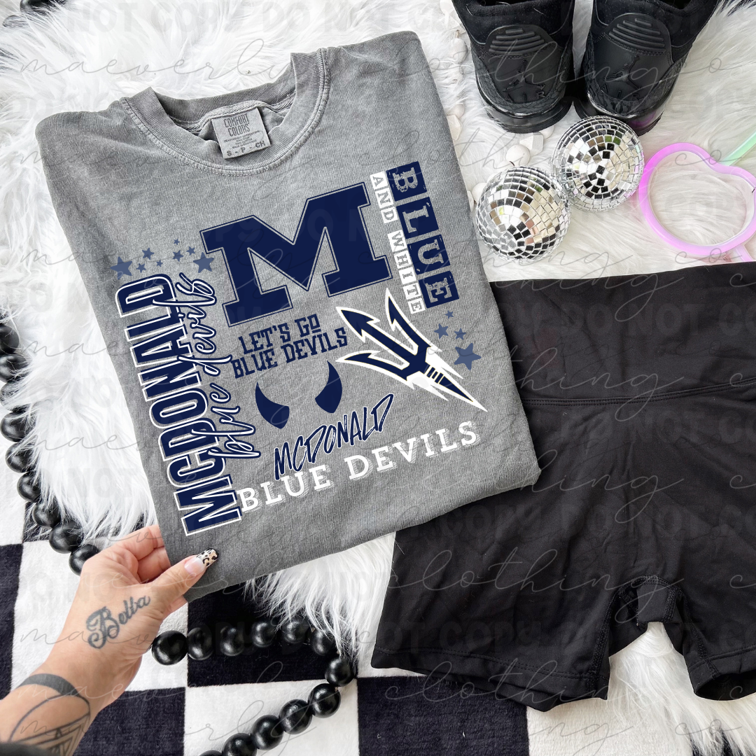 McDonald Blue Devils Pep Rally Remix Tee/Crewneck