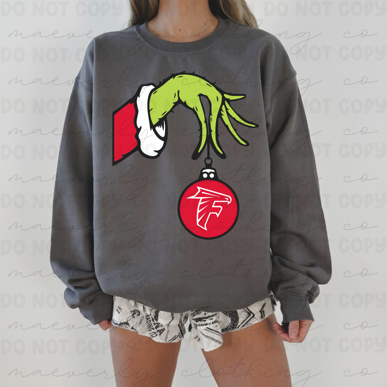 Your School/Mascot Green Guy Hand Tee/Crewneck