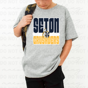 Seton Bold Block Stack Tee/Crewneck