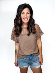 Free Fall Crochet Waffle Top - PREORDER