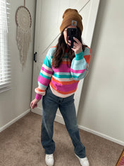 Sunset Bliss Striped Sweater - PREORDER