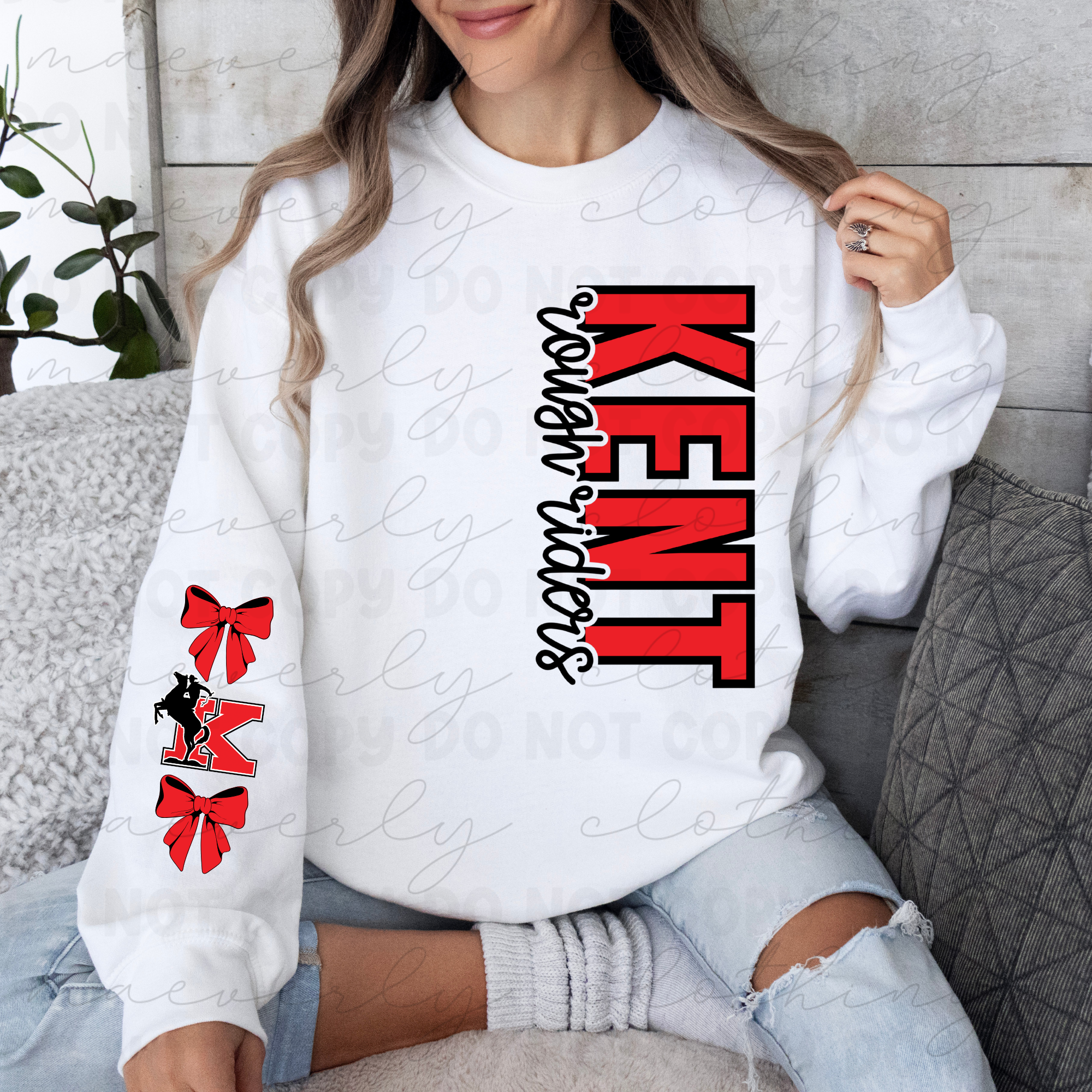 Kent Rough Riders Sleeve Mascot Tee/Crewneck