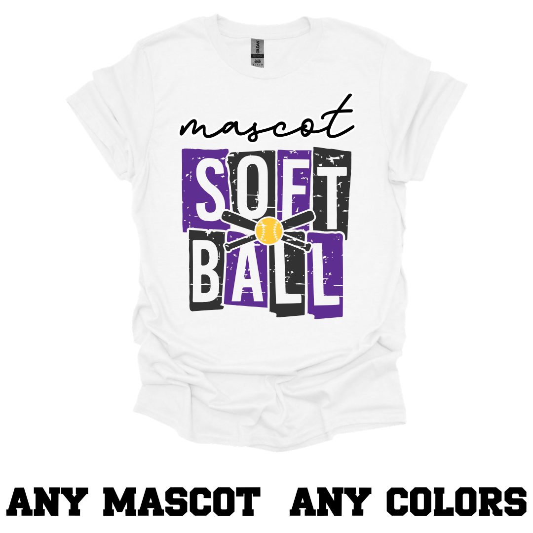 CUSTOM Stamped Mascot Sport Tee