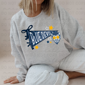 Tallmadge Blue Devils Mascot Pennant Tee/Crewneck