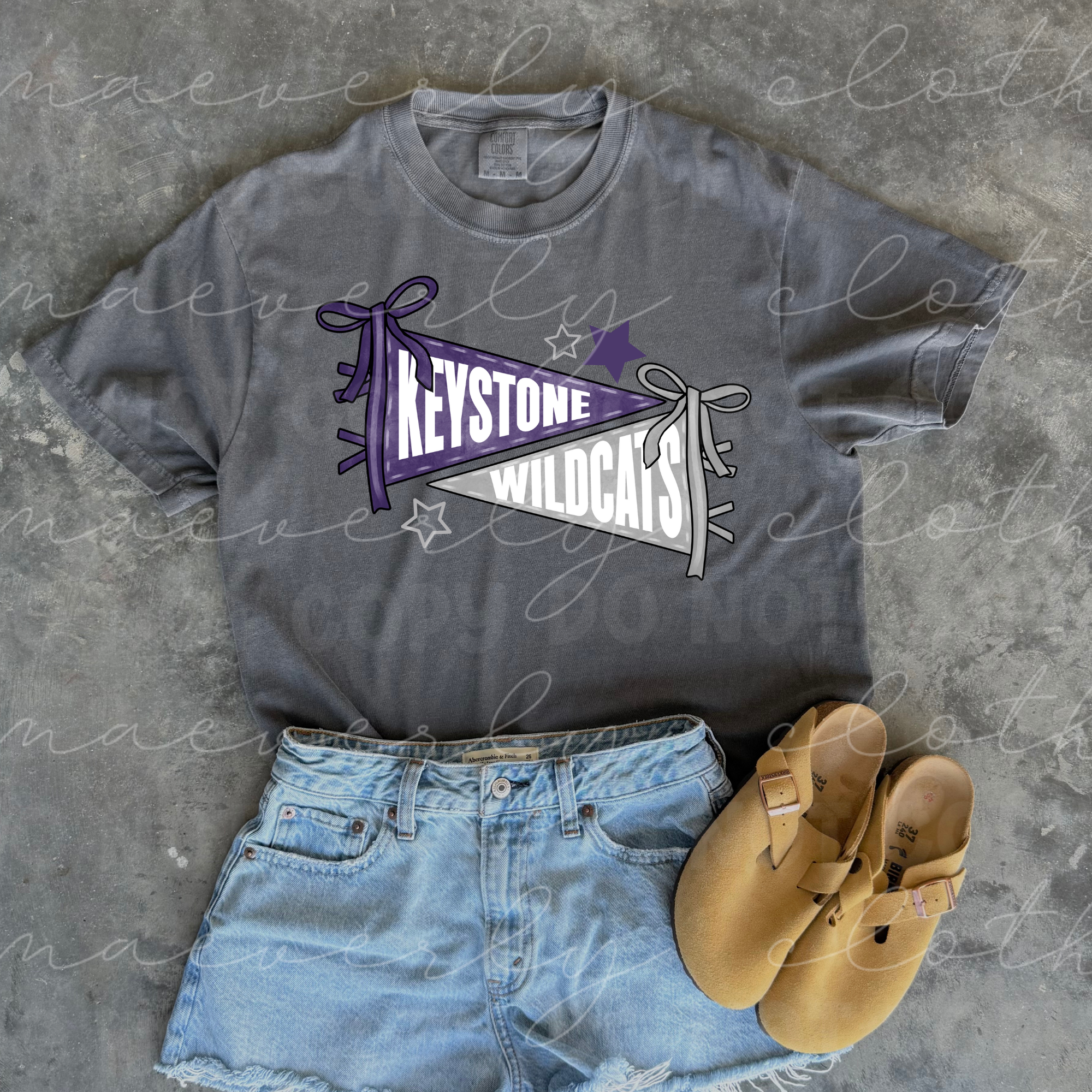 Keystone Wildcats Pennant Tee/Crewneck