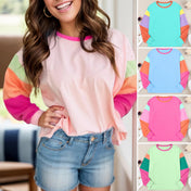 Bright Days Color Block Long Sleeve Top - PREORDER