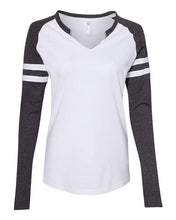 Women's Varsity Long Sleeve Tees - V Neck