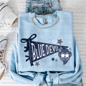 McDonald Blue Devils Mascot Pennant Tee/Crewneck