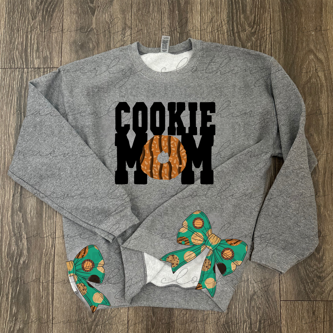Girl Scouts Cookie Mom or Troop Number Side Bow Graphic