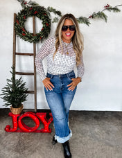 PREORDER: Christmas Printed Mesh Tops