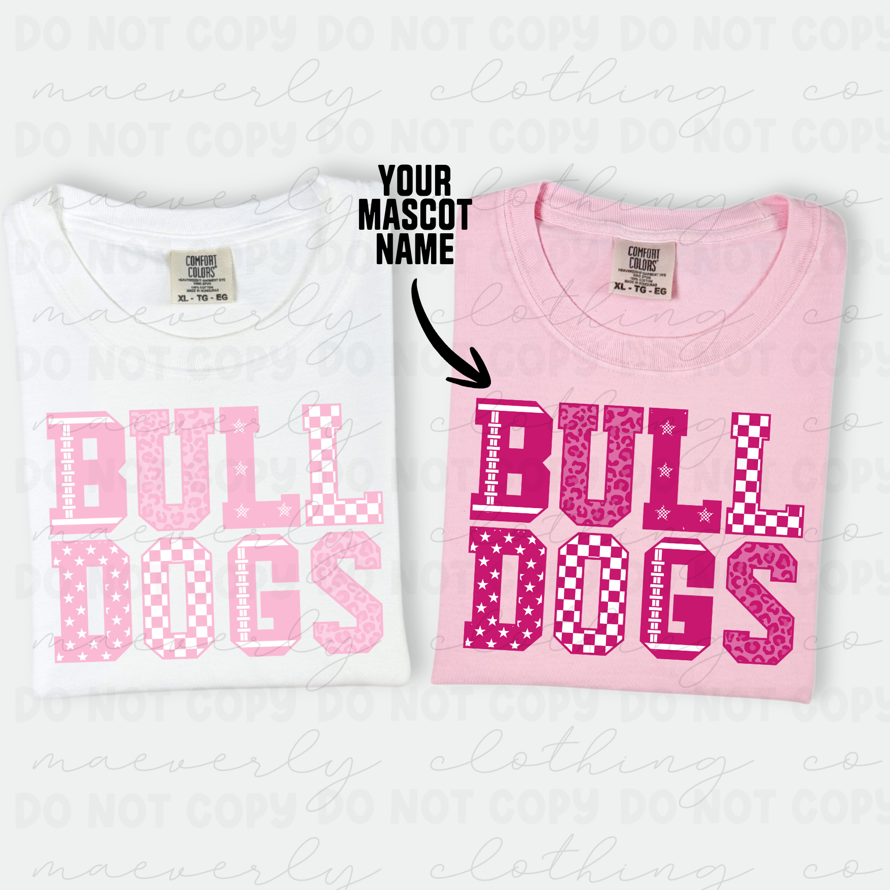 Your School/Mascot Pink Out Block Letters Tee/Crewneck