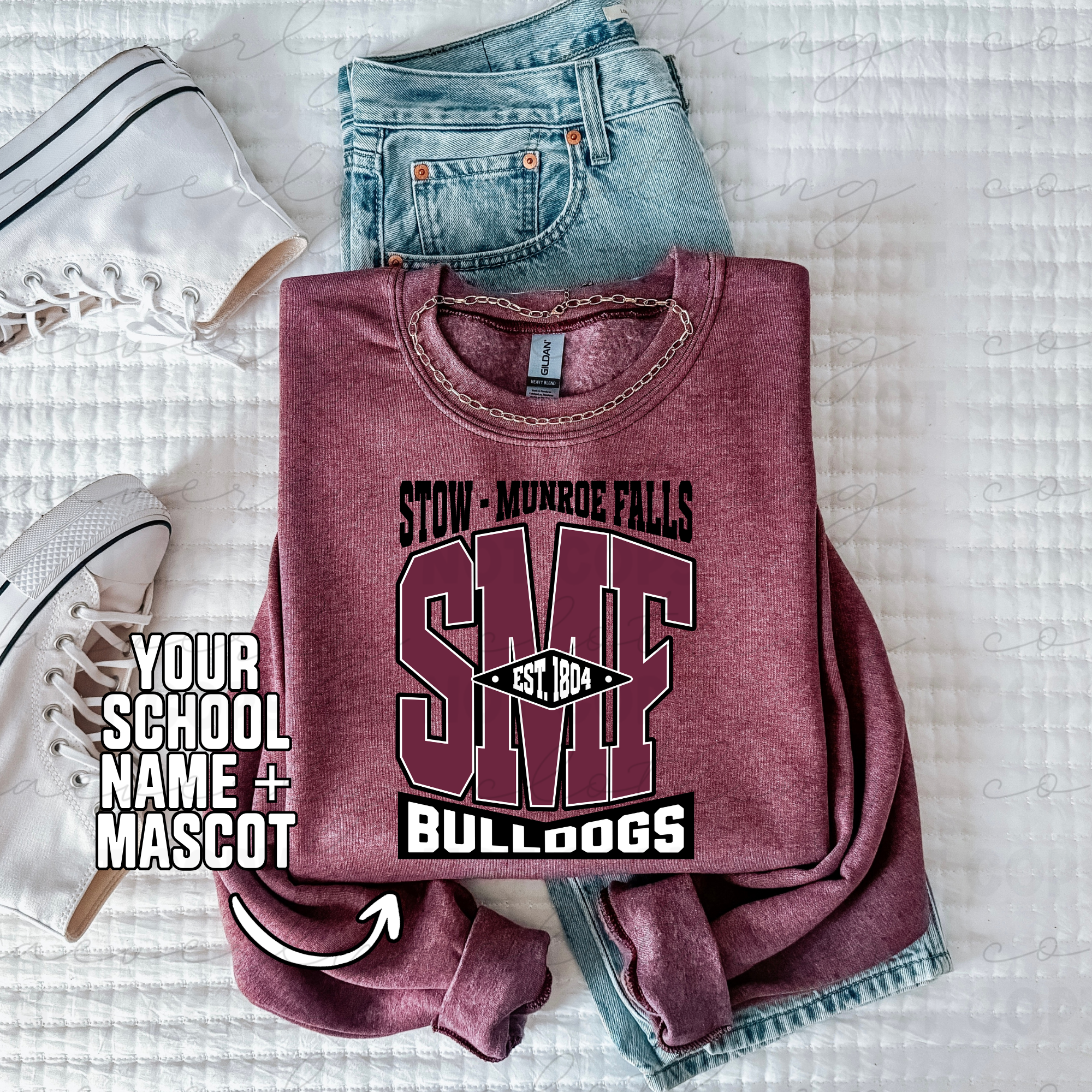 Custom Varsity Stack Tee/Crewneck - ANY SCHOOL/TEAM