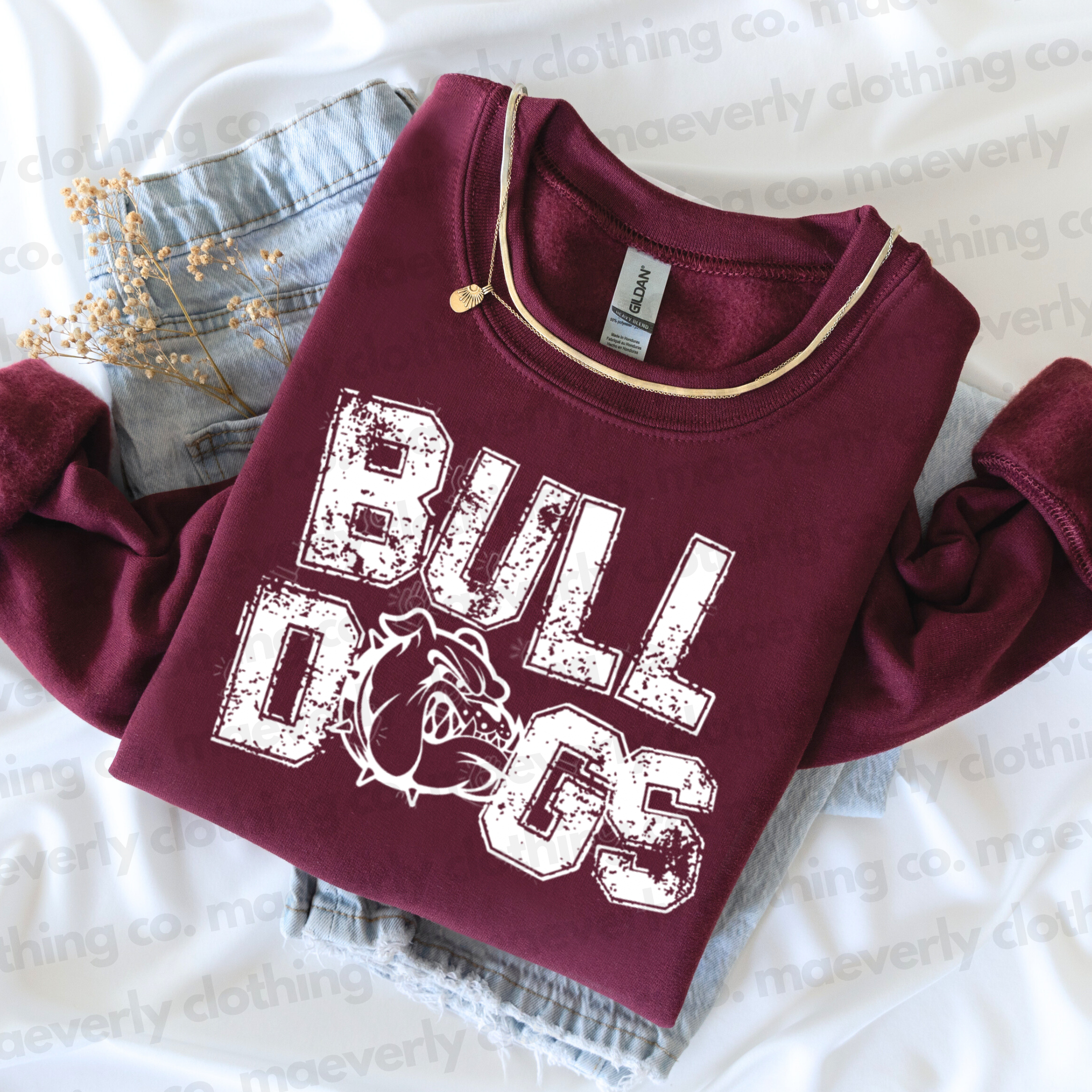 Block Bulldog Tee/Sweatshirt