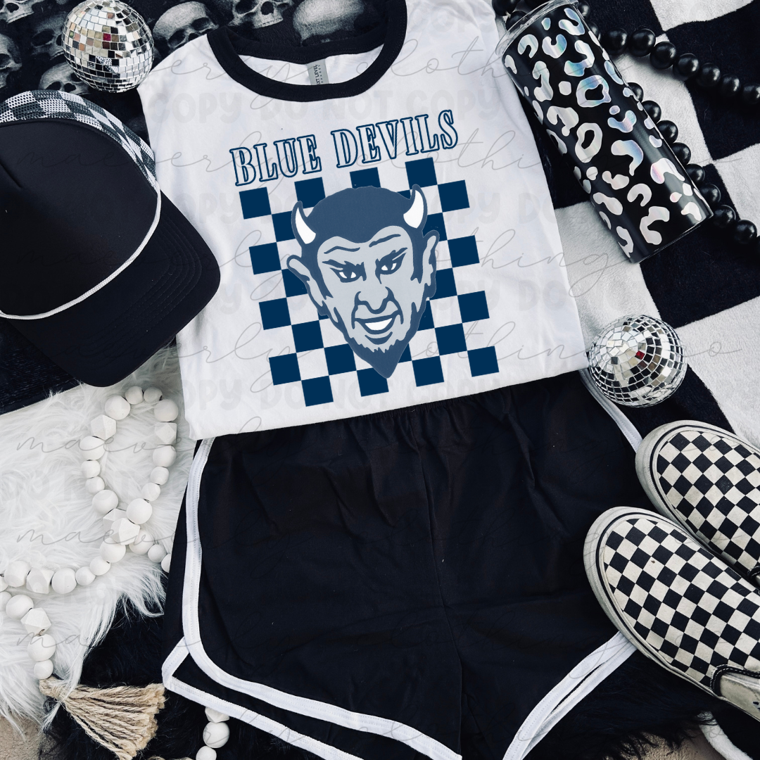 Tallmadge Blue Devils Bleacher Check Tee/Crewneck