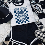 Tallmadge Blue Devils Bleacher Check Tee/Crewneck